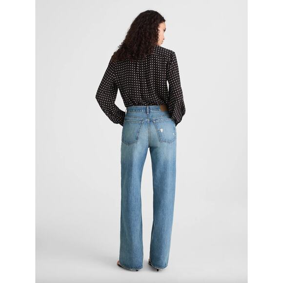 Madewell The Petite Low Slung Baggy Jean Robertson Wash Rigid Blue US 26P NWT - Picture 4 of 15